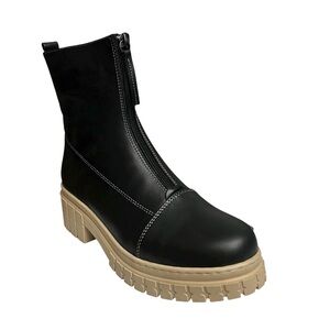 Sheridan Mia Leather Chunky Lug Sole Ankle Boots US 9-9.5 EU 40 Grunge Goth Punk